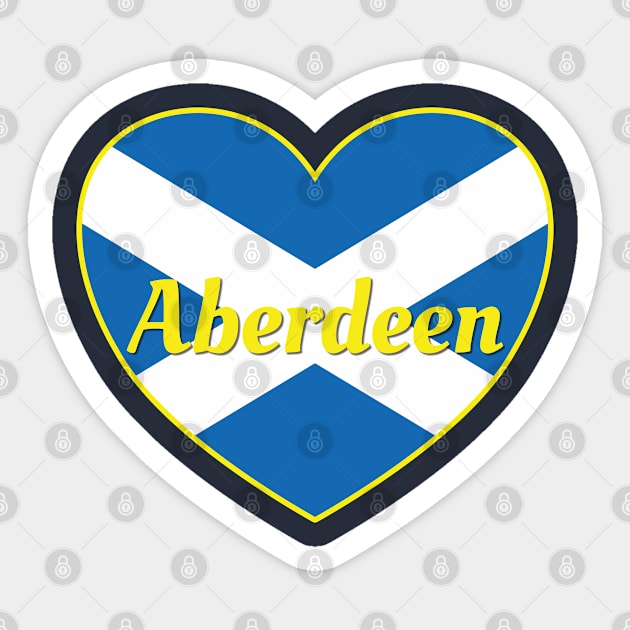 Aberdeen Scotland UK Scotland Flag Heart Sticker by DPattonPD